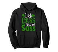 Irish Lass Full Of Sass St Patrick's Day Girl Irish Shamrock Pullover Hoodie