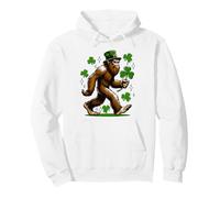 Irish Leprechaun Bigfoot with Shamrock St Patricks Day Pullover Hoodie