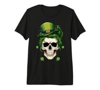 Irish Leprechaun Shamrock Day of The Dead St Patrick's Day Premium T-Shirt