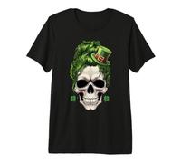 Irish Leprechaun Skeleton Day of The Dead St Patrick's Day Premium T-Shirt