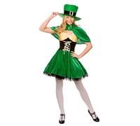 Irish Leprechaun St Patricks Day Adults Fancy Dress Costume Ladies Outfit 6-20