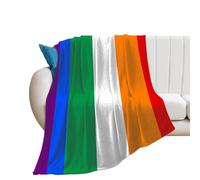 Irish LGBT Rainbow Flag Personalised Blanket Flannel Throws for Sofa, Lightweight Print Travel Blankets