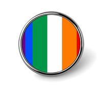 Irish LGBT Rainbow Flag Round Brooch Pins Badge Printed Button Tie Lapel Backpack Pin Decoration for Women Men