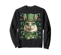Irish Llama with Hearts Sunglasses Shamrocks St Patricks Day Sweatshirt