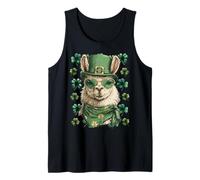 Irish Llama with Hearts Sunglasses Shamrocks St Patricks Day Tank Top