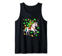 Irish Man Riding Unicorn Shamrocks Patrick's Day Shamrocks Tank Top