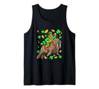 Irish Man Riding Walrus Shamrocks Patrick's Day Sea Animal Tank Top