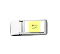Irish Mandarin I Love You Text Simple Slim Money Clip Stainless Holder Pocket Wallet