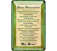 Irish Metal Sign With The Irish Philosophy Saying Designed With Celtic Border