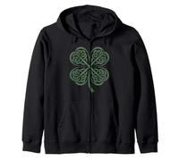 Irish Norse Celtic Knot Shamrock St Patrick's Day Viking Zip Hoodie