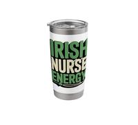 Irish Nurse Energy St Patricks Day Pride Stainless Steel Insulated Tumbler