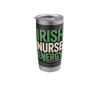 Irish Nurse Energy St Patricks Day Pride Stainless Steel Insulated Tumbler