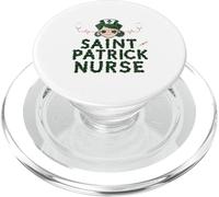 Irish Nurse Stethoscope Scrub St Patricks Day Nurses Women PopSockets PopGrip for MagSafe