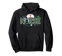 Irish Nurse Stethoscope Shamrock St Patricks Day RN Nurse Pullover Hoodie