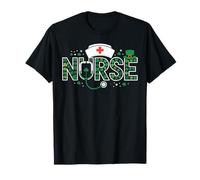 Irish Nurse Stethoscope Shamrock St Patricks Day RN Nurse T-Shirt