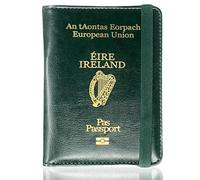 Irish Passport Holder - RFID Blocking Travel Wallet - PU Leather Passport Cover, Ireland, Eire, Men, Women