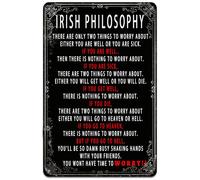 Irish Philosophy Tin Sign - 5.5X8 Inch Retro Wall Decor For Pub, Bar, Or Home - Inspirational Humor Sign - Unique Gift For St. Patrick'S Day Or Irish Decor