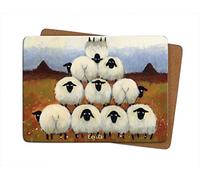 Irish Placemat With Sheep In A Pyramid Shape With The Text 'Eejits