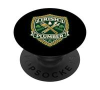 Irish Plumber Celtic Crest Badge Wrench Art Graphic Design PopSockets Adhesive PopGrip