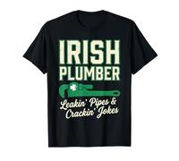 Irish Plumber Leakin Pipes Crackin Jokes St Patricks Day T-Shirt