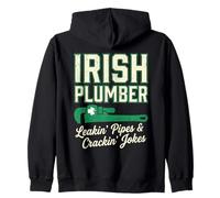 Irish Plumber Leakin Pipes Crackin Jokes St Patricks Day Zip Hoodie