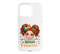 Irish Princess Red Hair Green Eyes St Patricks Day Girl Case for iPhone 15 Pro Max