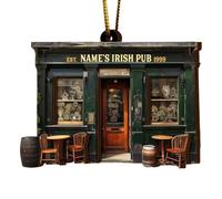 Irish Pub Christmas Ornament, Irish Pub Christmas Tree Ornament, Irish Pub Hanging Decoration Christmas Tree Hanging, Irish Pub Christmas Tree Wooden Ornaments for Holiday Decorations