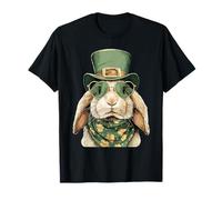 Irish Rabbit with Heart Sunglasses Shamrocks St Patricks Day T-Shirt