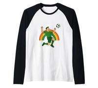 Irish Rainbow Football Celebration St. Patrick’s Day Design Raglan Baseball Tee