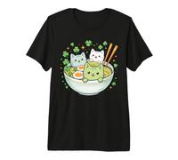 Irish Ramen Cats Cute Anime St Patrick's Day 2026 Premium T-Shirt
