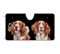 Irish Red And White Setter Dog Couple Front Windshield Sun Shade Foldable Car Window Covers Block Uv Rays Windscreen Car Sunshades Universal For Summer Suv Truck M