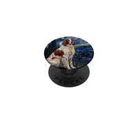 Irish Red And White Setter Dog Van Gogh Starry Night PopSockets Adhesive PopGrip