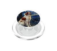 Irish Red And White Setter Dog Van Gogh Starry Night PopSockets PopGrip for MagSafe