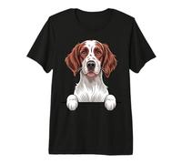 Irish Red and White Setter Funny Peeking Pocket Dog Lover Premium T-Shirt