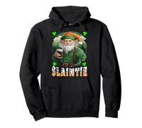 Irish Santa Claus Sláinte Cheers Festive Celtic Christmas Pullover Hoodie