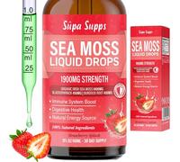 Irish Sea Moss Bladderwrack & Burdock Liquid 60ml Thyroid & Vitality | Sea Moss gel inspired liquid rich in minerals, supports thyroid function and daily vitality, Strawberry flavour