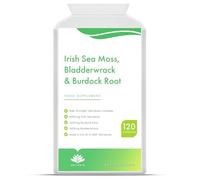 Irish Sea Moss Complex 6000mg with Bladderwrack & Burdock Root - 120 Capsules | High Strength Formula - UK Made Irish Sea Moss Capsules | Non GMO