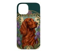 Irish Setter Dog Art Nouveau Floral Portrait Case for iPhone 14