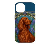 Irish Setter Dog Art Nouveau Floral Vintage Case for iPhone 14