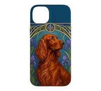 Irish Setter Dog Art Nouveau Floral Vintage Case for iPhone 14 Plus