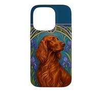 Irish Setter Dog Art Nouveau Floral Vintage Case for iPhone 14 Pro