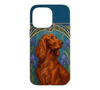 Irish Setter Dog Art Nouveau Floral Vintage Case for iPhone 14 Pro Max