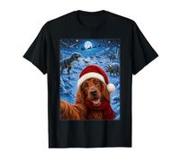 Irish Setter Dog Christmas Moon Night Starry Dinosaurs Xmas Value Graphic T-Shirt