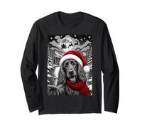 Irish Setter Dog Christmas Selfie Moon Night Starry Sky Xmas Long Sleeve T-Shirt