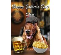 Irish Setter Dog Father's Day Personalised Greeting Card A5 Dad Step-Dad Pub PC3
