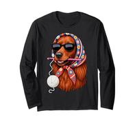 Irish Setter Dog Granny Square Crochet Yarn Crocheting Lover Long Sleeve T-Shirt