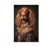 Irish Setter Dog Portrait Print, Animal Painting, Altered Art Print, Dog Head & Human Body-1
