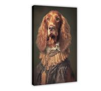 Irish Setter Dog Portrait Print, Animal Painting, Altered Art Print, Dog Head & Human Body-1