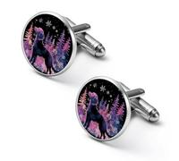 Irish Setter Dog Snowflakes Trees Round Cufflinks for Men Classic Cuff Links Jewellery for Wedding Business Party