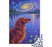 Irish Setter Jigsaw Puzzles Puzzle for Adults Kids. 1000 Piece Starry Night Sky Whimsical Challenge Toy Educational Games Home Decoration for Adults& Kids Age 14 Years Up 1000pcs (75x50cm)